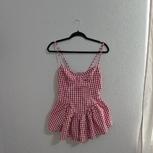 Red Gingham Women's Romper BUY 1 GET 1 FREE